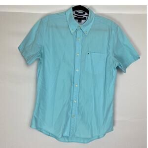 Tommy Hilfiger Polo, Mens Slim Fit Size M, Button Up, Collar, Sky Blue Color